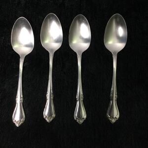 SSS By Oneida Teaspoons Stainless Steel Chateau Floral Pattern 4 Spoon Bundle